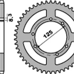 Cenový Hit PBR zadní řetězové kolo 4413 57 F YAMAHA XT 125X/SM/R '05-'10 (JTR1134.57) (ŘETĚZ 428) (MADE IN ITALY)